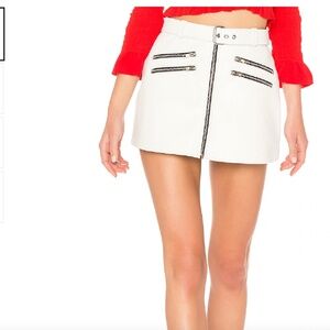 white leather skirt